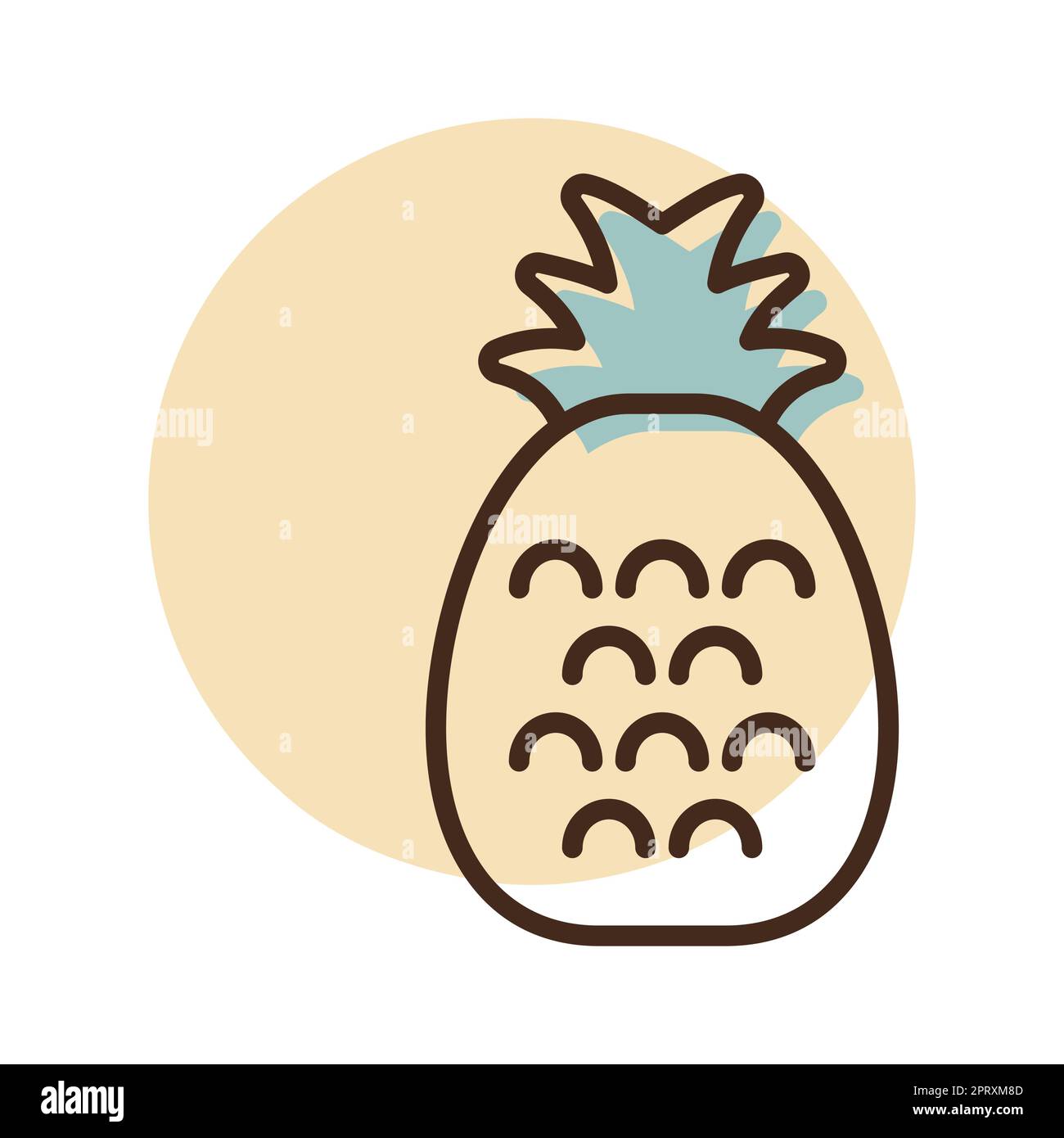 Pineapple tropical fruit vector isolated icon Stock Vector Image & Art ...