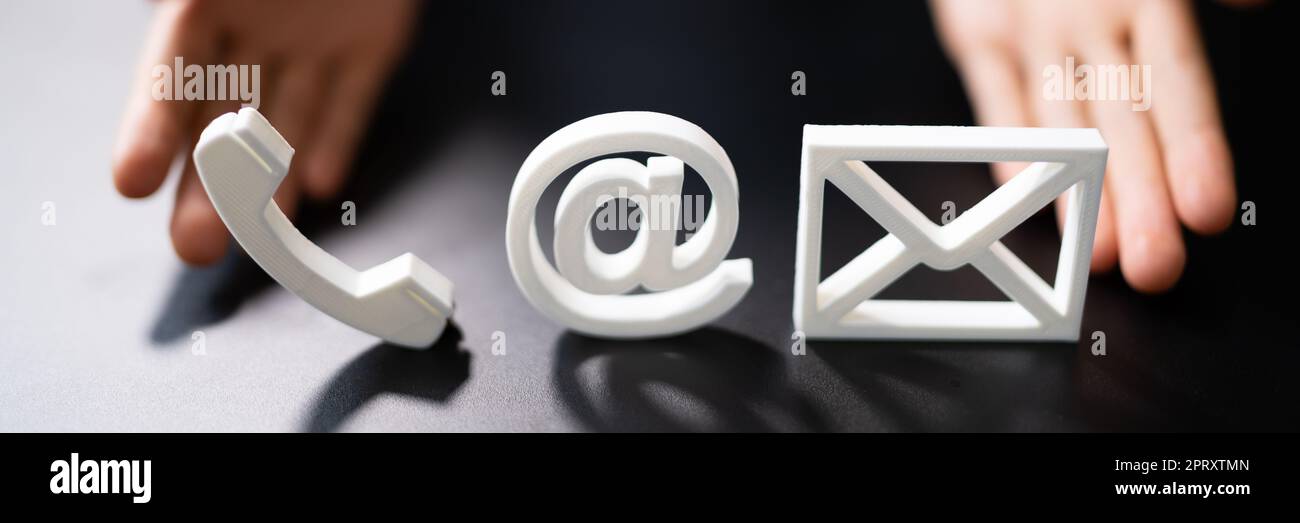 Contact Us Methods Icons. Email, Post And Phone Stock Photo - Alamy