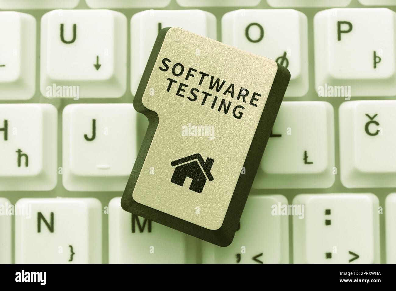 Handwriting text Software Testing, Conceptual photo activity to check whether the results match the expected Stock Photo