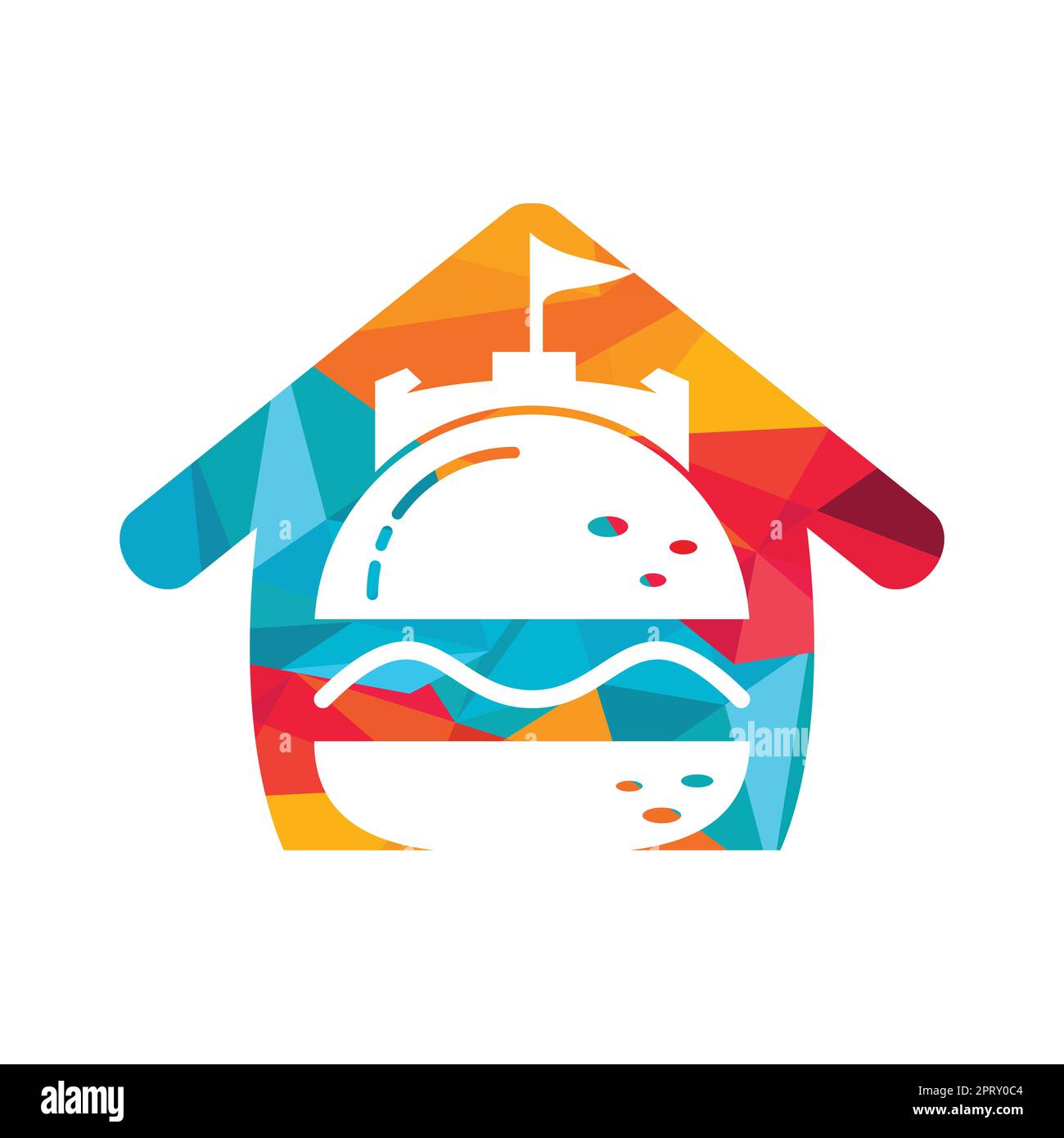 Burger castle vector logo design. Fort burgher logo design Stock Vector