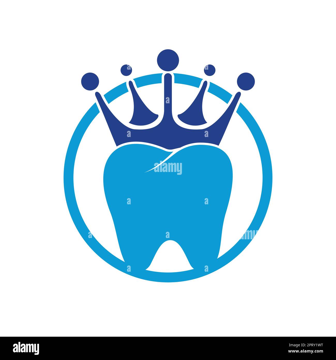 Dental king vector logo design. Tooth and crown icon design Stock
