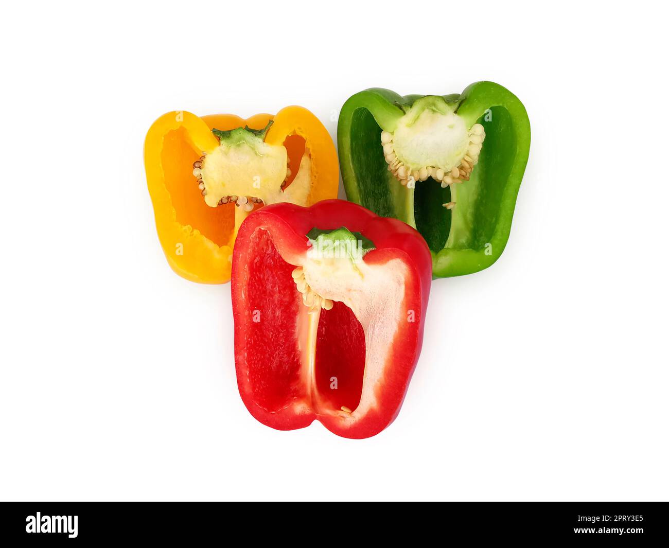 Bell peppers isolated on white background Stock Photo - Alamy