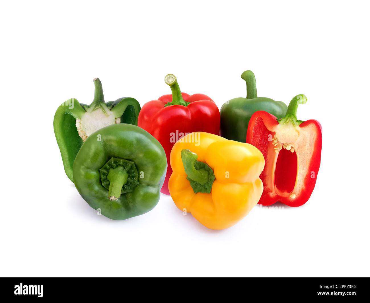 Bell peppers isolated on white background Stock Photo - Alamy
