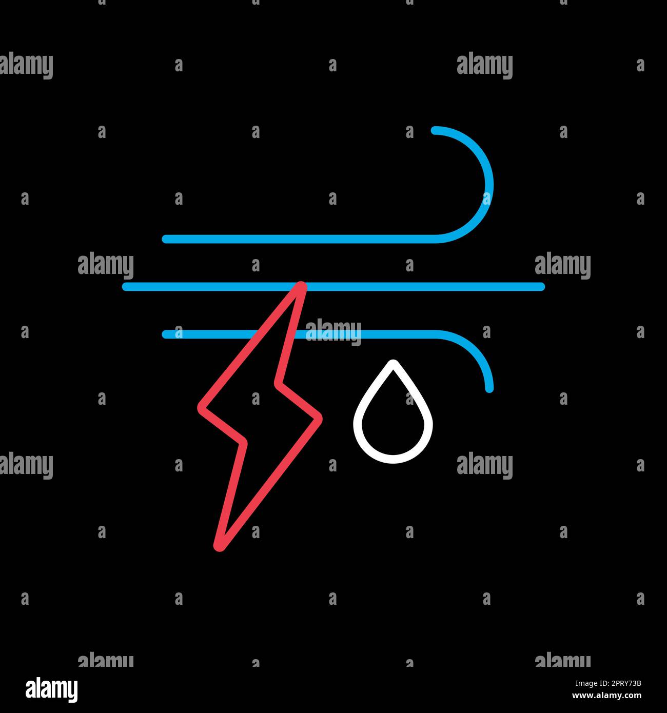 Wind rain lightning vector icon. Weather sign Stock Vector Image & Art ...