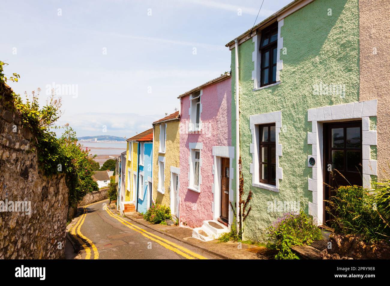 Colourful houses, Mumbles, Swansea, Wales Stock Photo Alamy