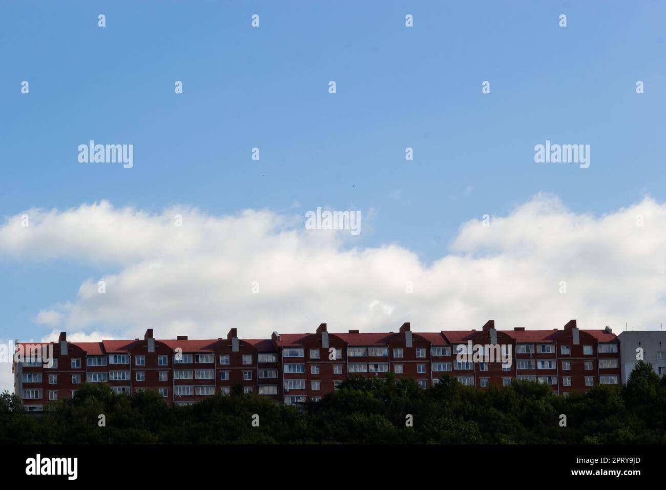 Architectural details of modern high apartment building facade with ... - High-End Apartment Architectural Details