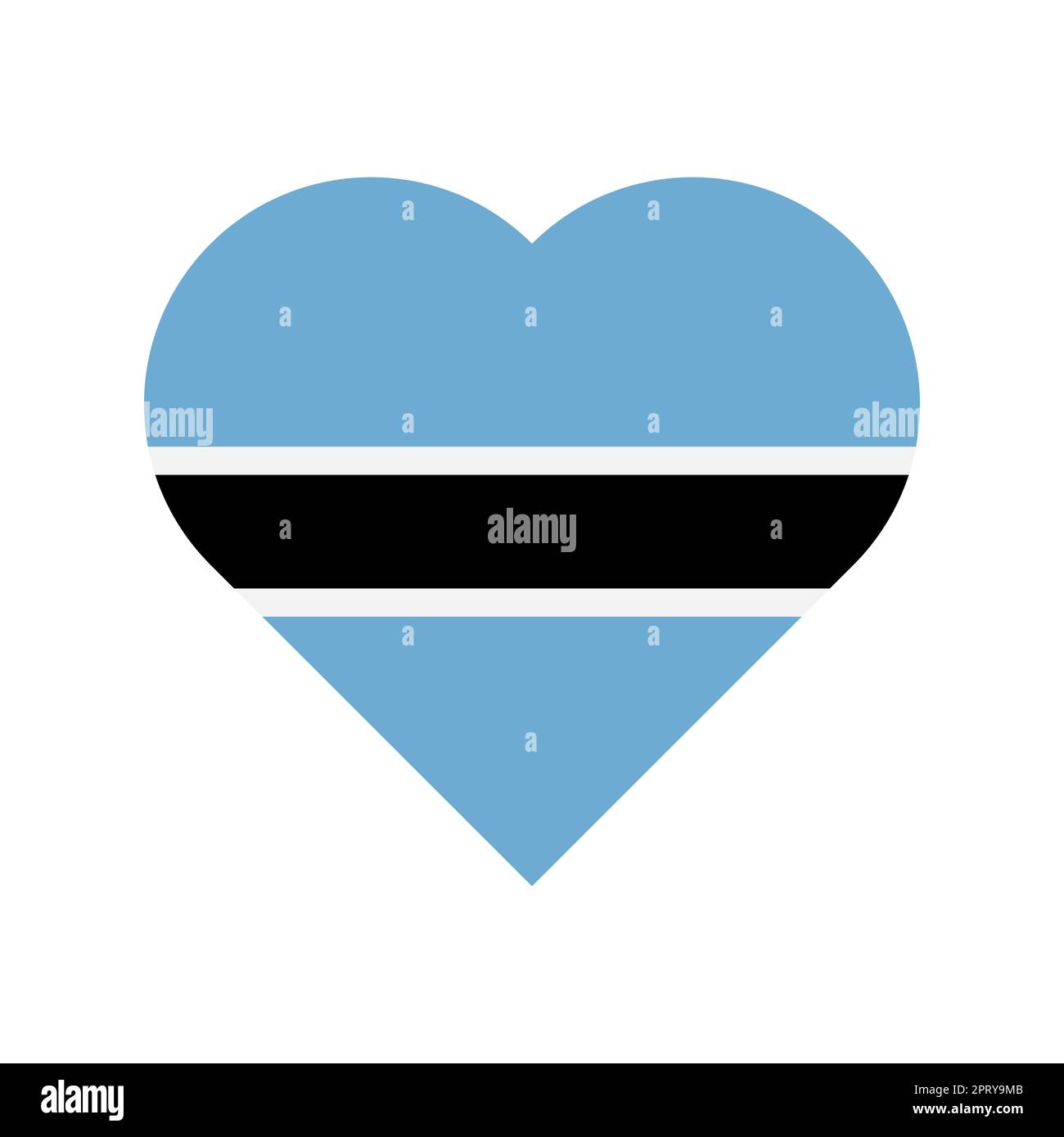 Botswana vector flag heart on white background Stock Vector