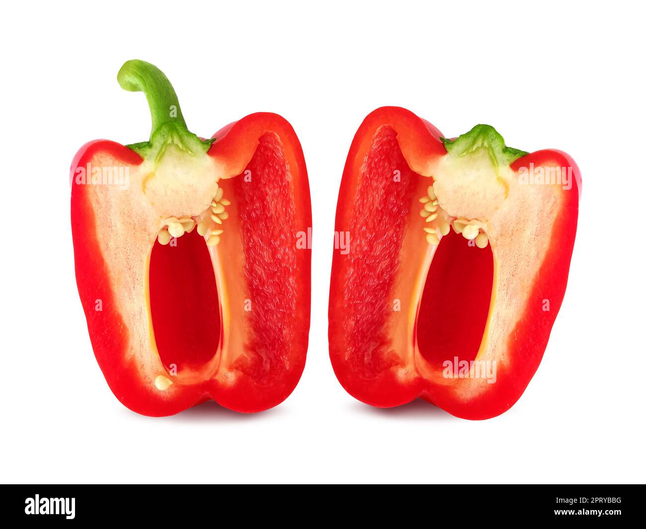 red sweet pepper isolated on white background Stock Photo - Alamy
