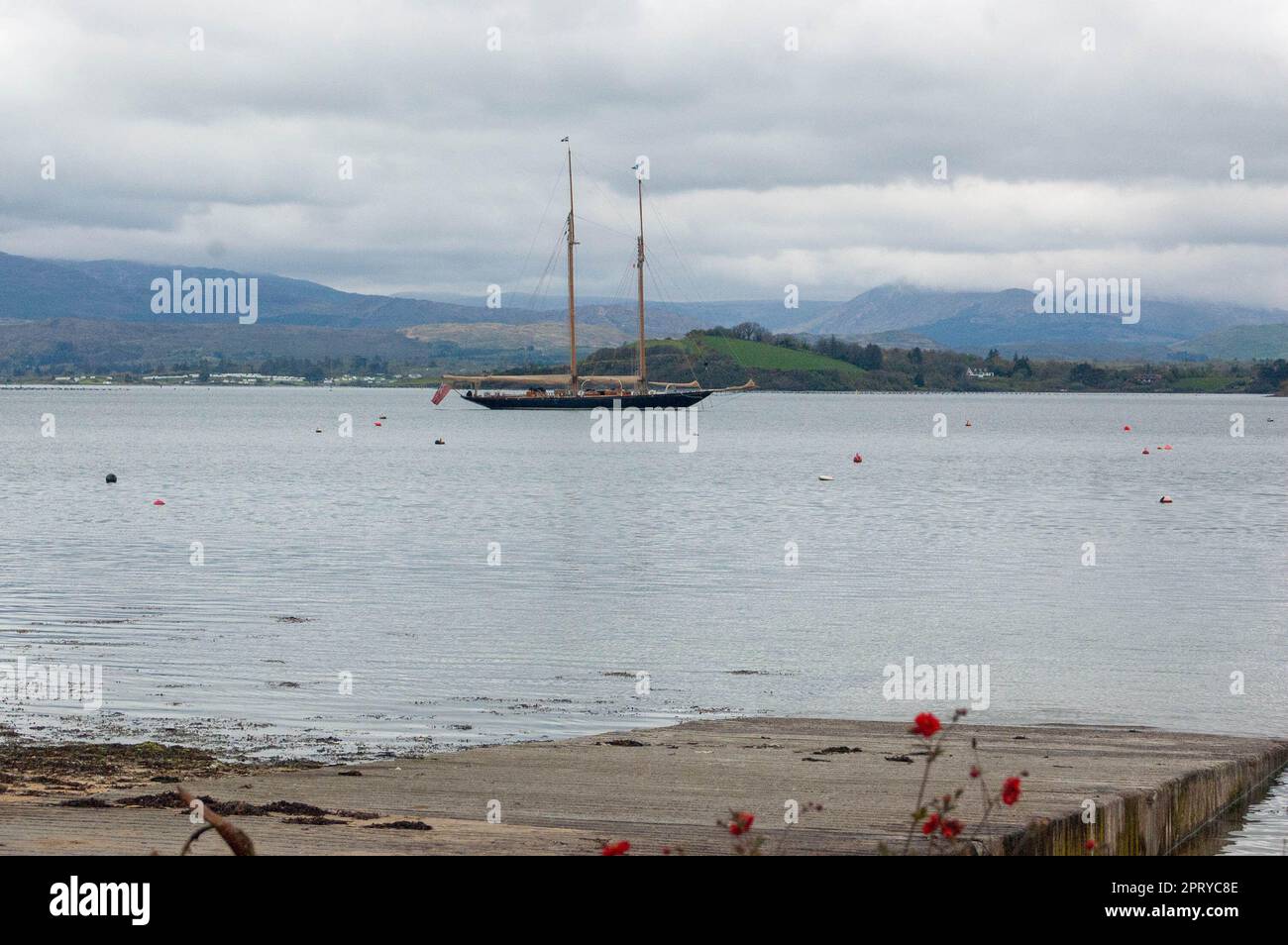Bantry, West Cork, Ireland, Thursday 27 Apr. 2023; The sailing yacht, Mariette was at anchor in Bantry Bay today. The British registered vessel moored over night while enroute to Kinsale. Credit; ED/Alamy Live News Stock Photo