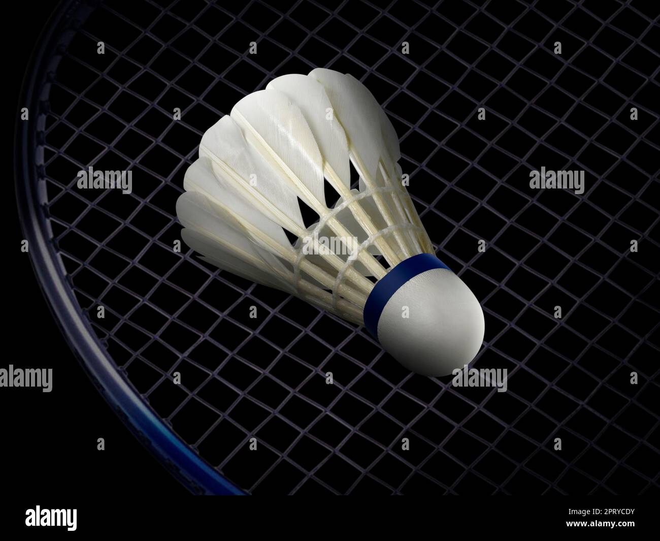 racket and shuttlecock on Black background Stock Photo - Alamy