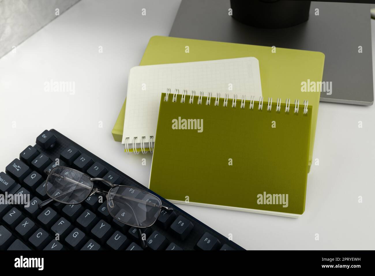 Multiple Assorted Collection Office Stationery Photo Placed Over Table Stock Photo