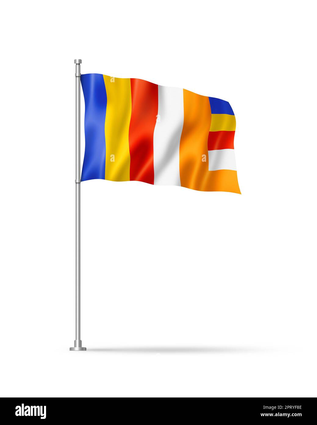 Buddhism flag, 3D illustration, isolated on white Stock Photo Alamy