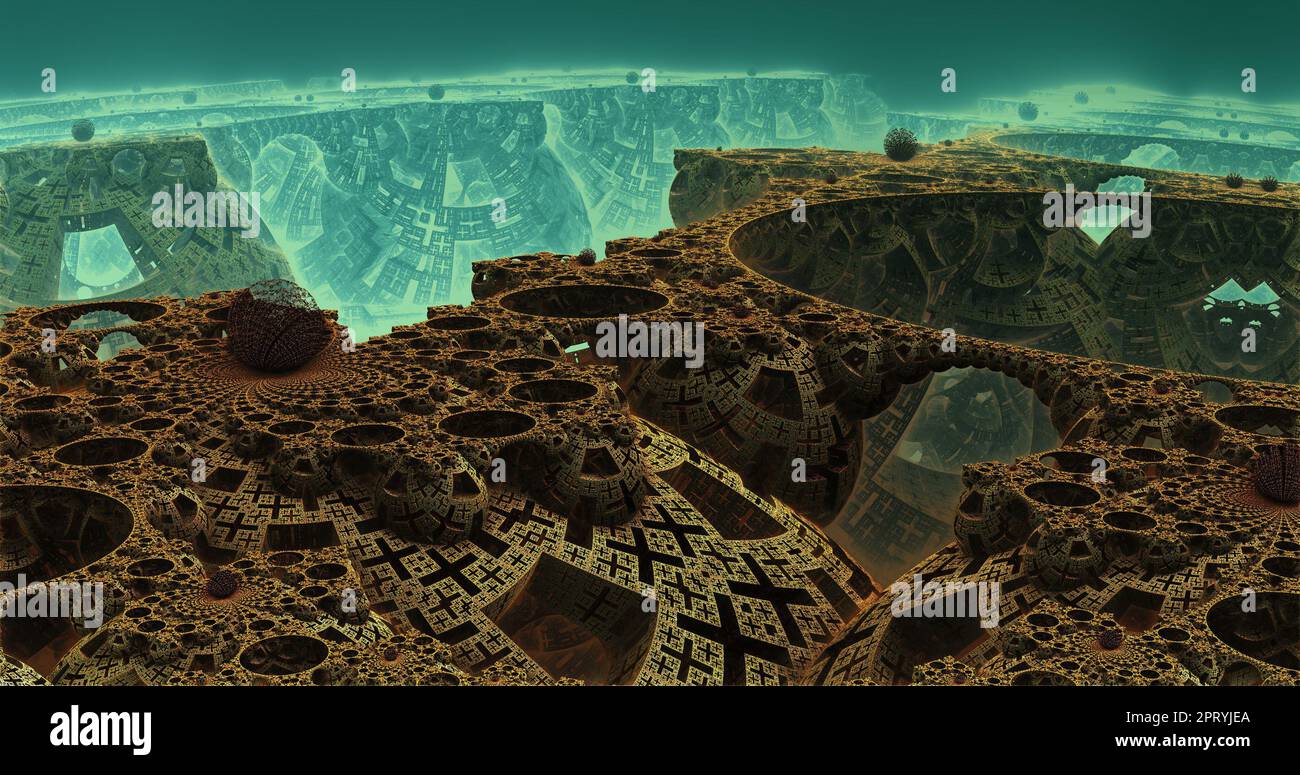 the surface of an alien planet under an alien sun 3d rendering Stock ...