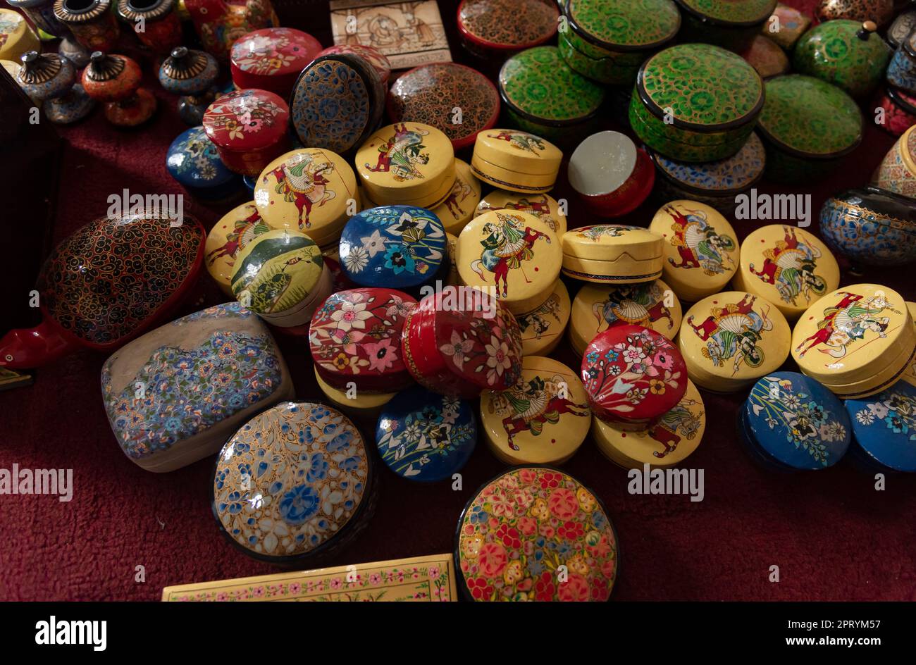 Completed Paper Mache items are displayed on the floor at a in
