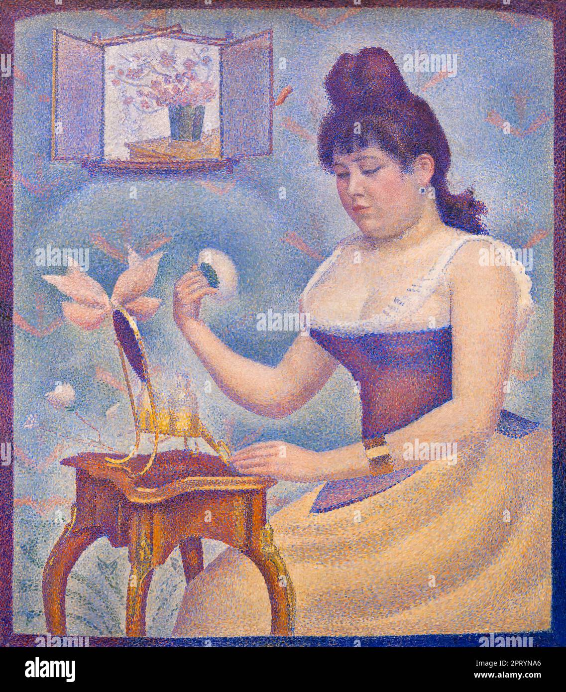 Young Woman Powdering Herself Georges Seurat Circa 1888 1890 Stock 