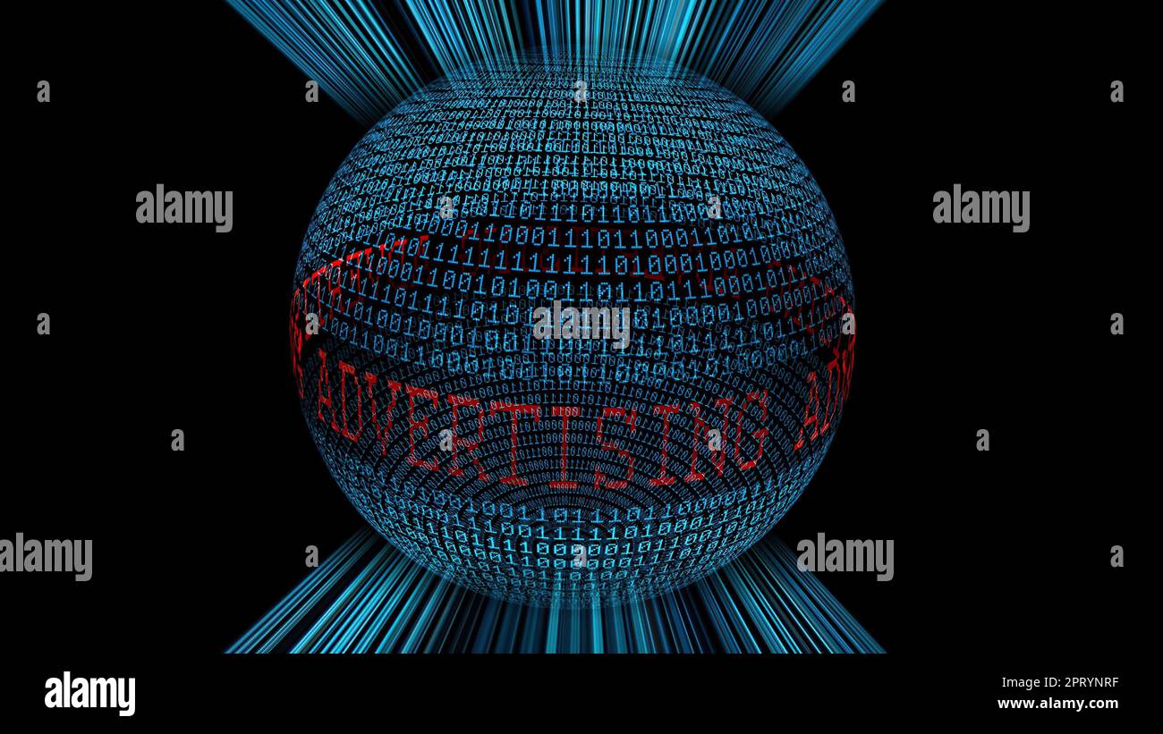 Advertising on the web binary data sphere Stock Photo