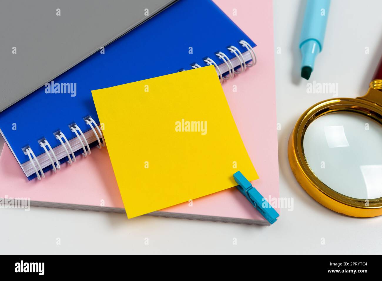 Multiple Assorted Collection Office Stationery Photo Placed Over Table Stock Photo