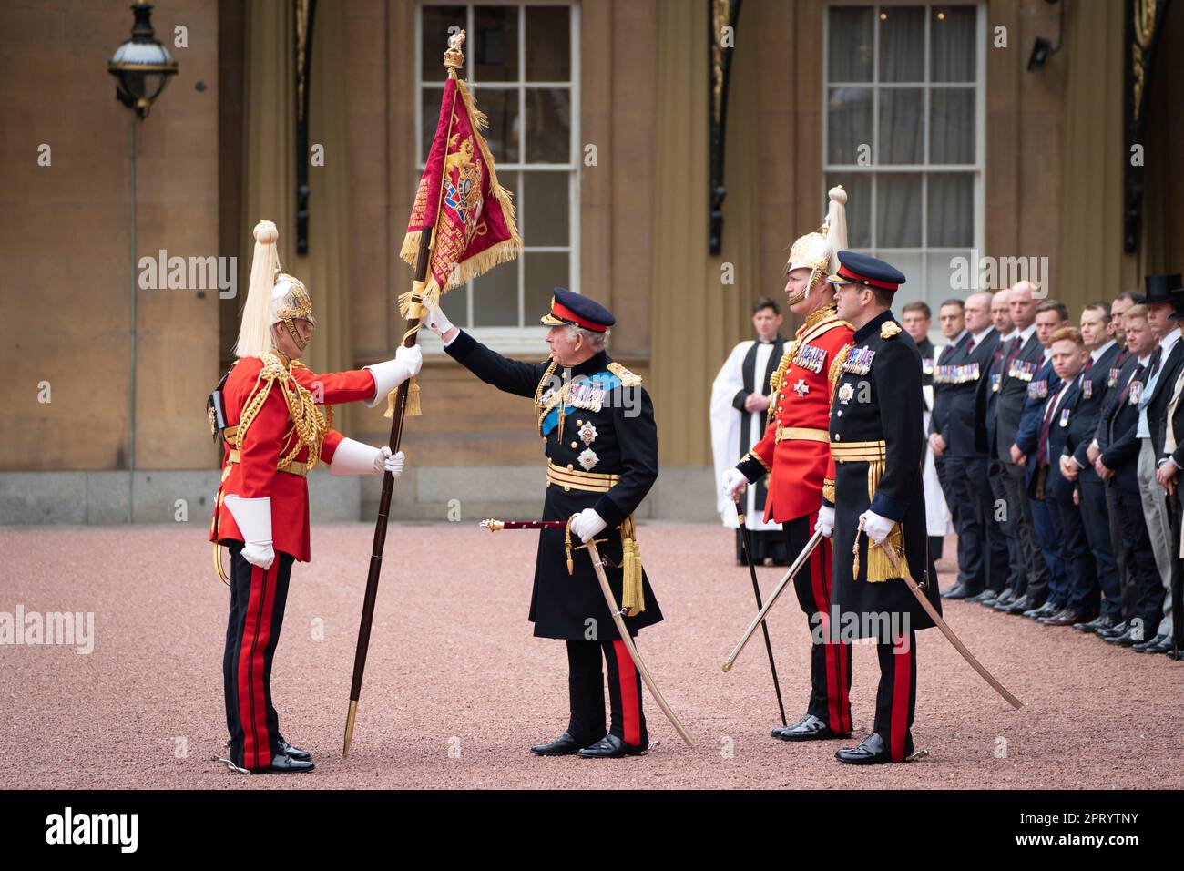 Britain's King Charles III presents new Standards and Colours to the ...