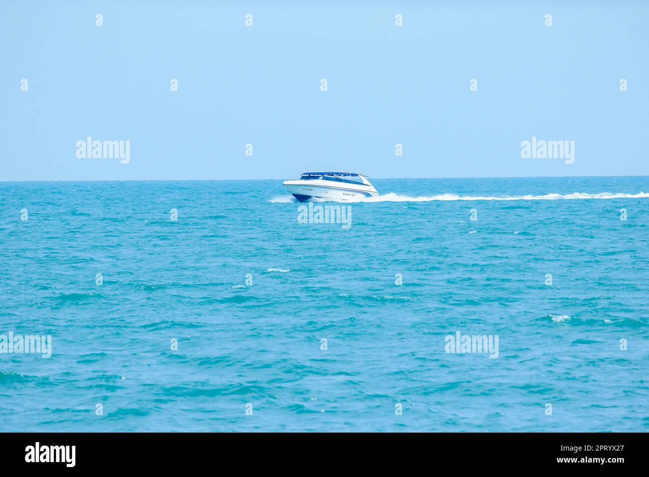 Speed boat in the sea Go with speed Stock Photo - Alamy