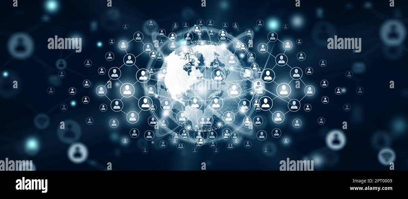 World business, People and Network connection concept. Global ...