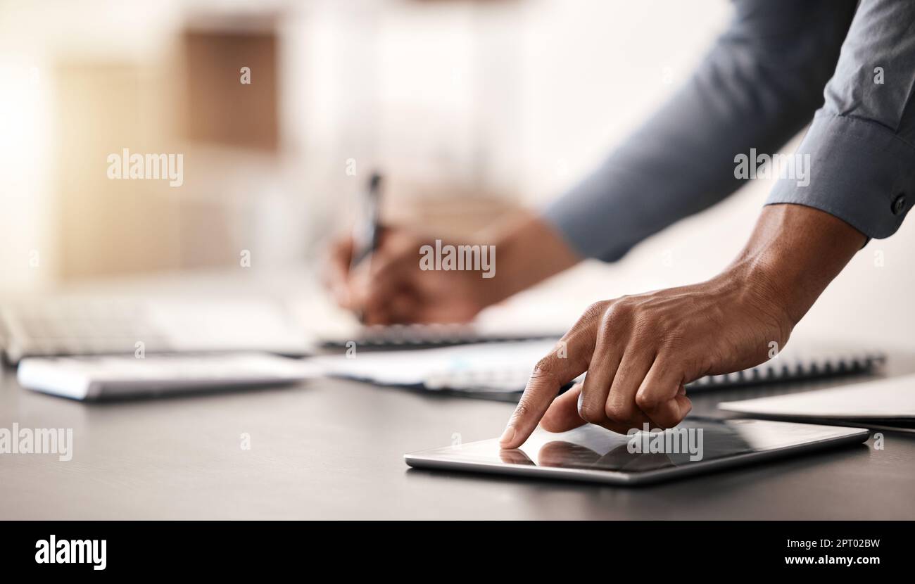 Premium Photo  Business man hands and writing in notebook at desk for  planning summary company report and review with laptop closeup employee and  notes for agenda schedule and planner for information