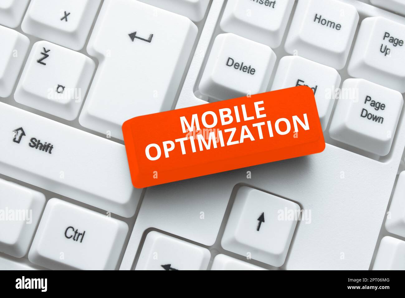 Handwriting text Mobile Optimization, Internet Concept Site Content Reformatted for Handheld or Tablet Devices Stock Photo