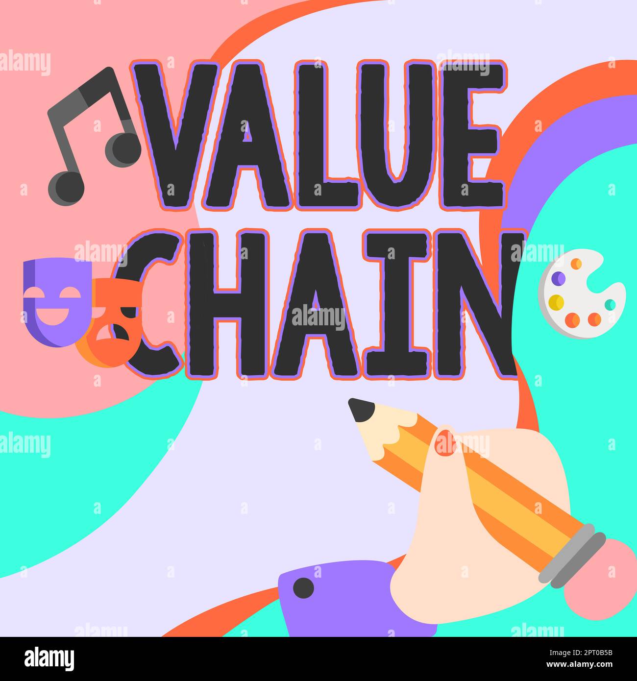 Hand writing sign Value Chain, Internet Concept set of functional ...