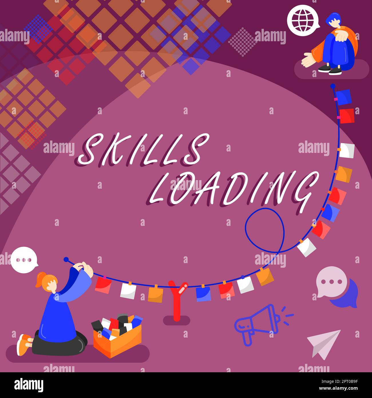 Hand writing sign Skills Loading, Business approach points out the ...