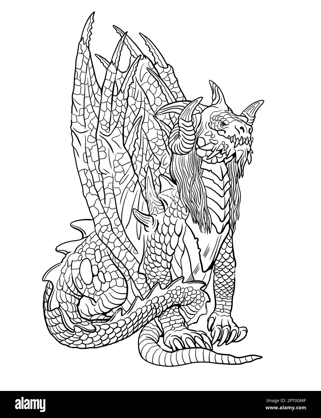 Mythical Coloring Pages 2025 - Dragon Coloring Page Fantasy Illustration With Mythical Creature Dragon Drawing Coloring Sheet 2PT0GMF