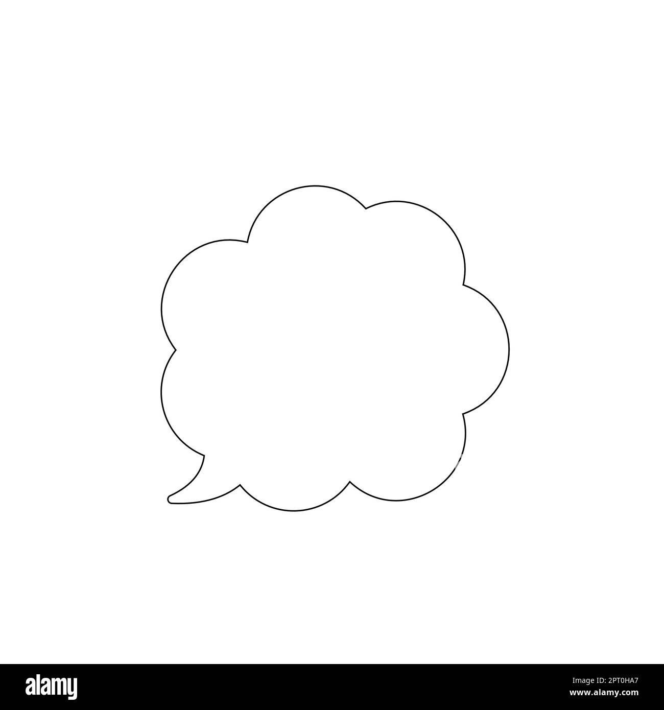 Speech bubble with black outline isolated on white background. Vector illustration Stock Vector