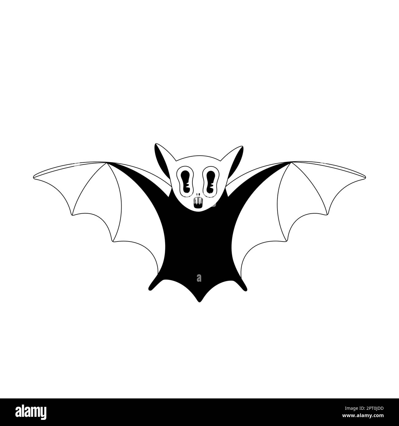 Vampire bat. Halloween spooky cartoon character isolated on white