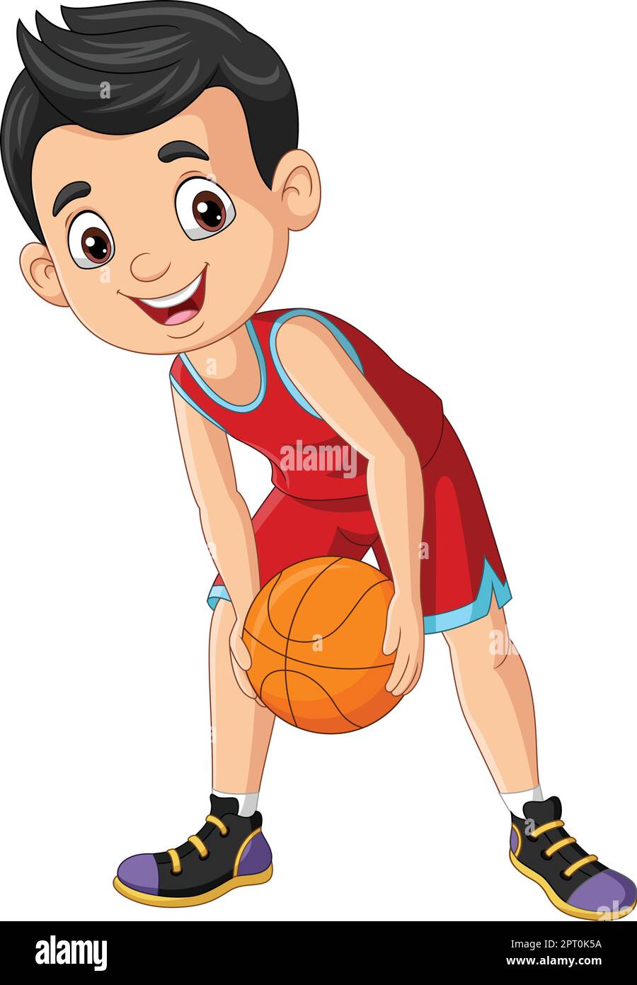 Cartoon little boy playing basketball Stock Vector Image & Art Alamy