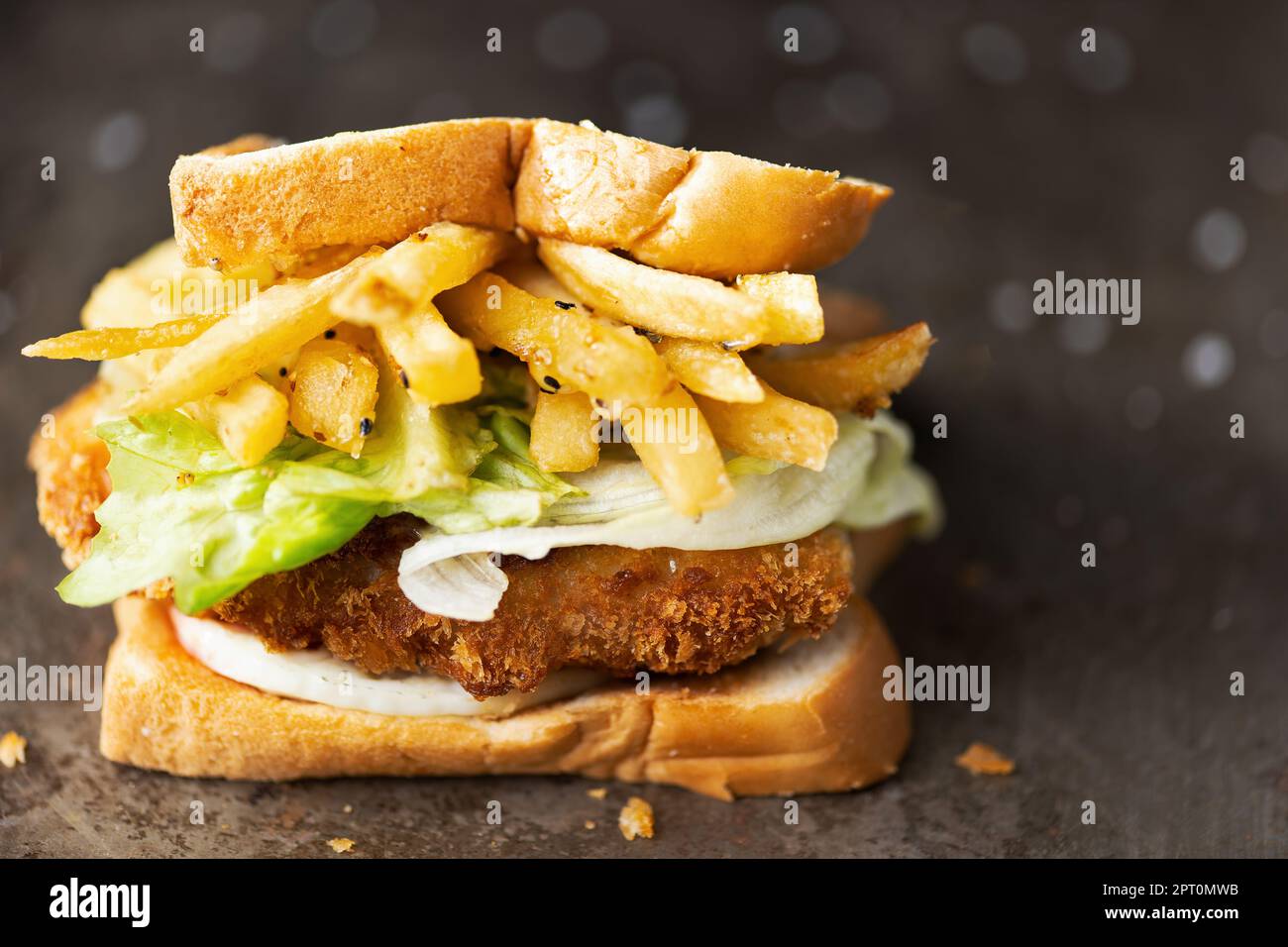 close up of japanese pork cutlet sandwich katsu sando Stock Photo Alamy