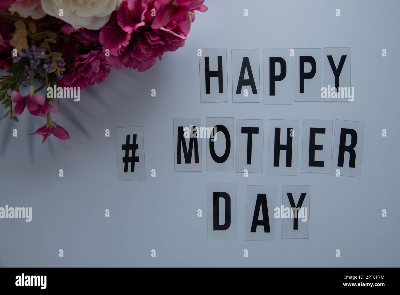 Mothers day card with roses on white background Stock Photo - Alamy
