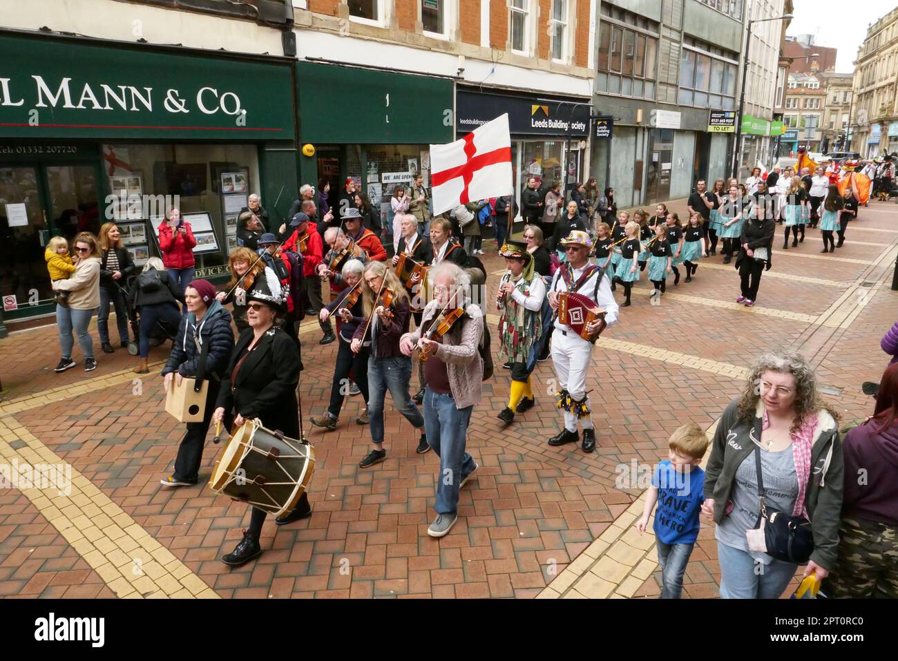 Saint Day Celebrations Derby 2023. March from St James' Street