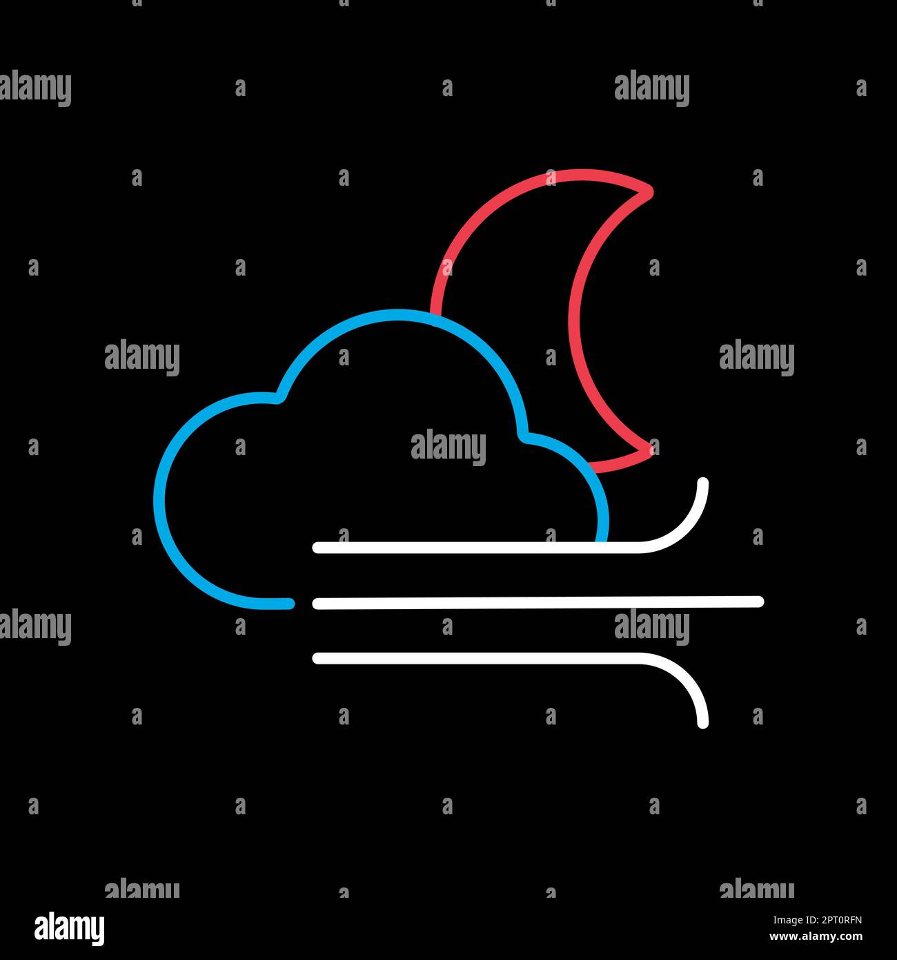 Moon cloudy and wind vector icon. Weather sign Stock Vector Image & Art ...