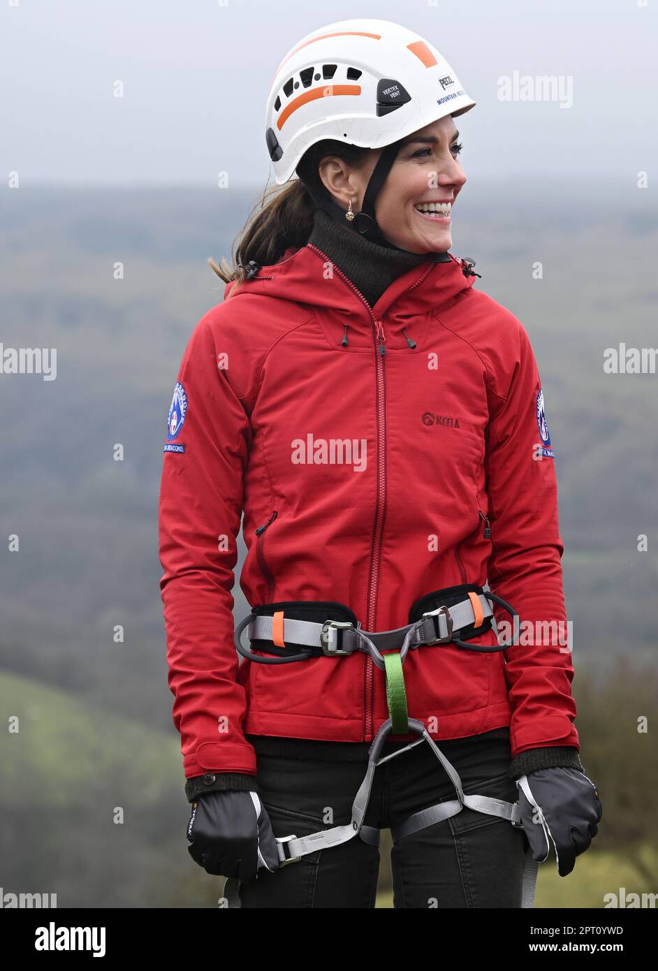 The princess of wales during abseiling training activity as she visits ...