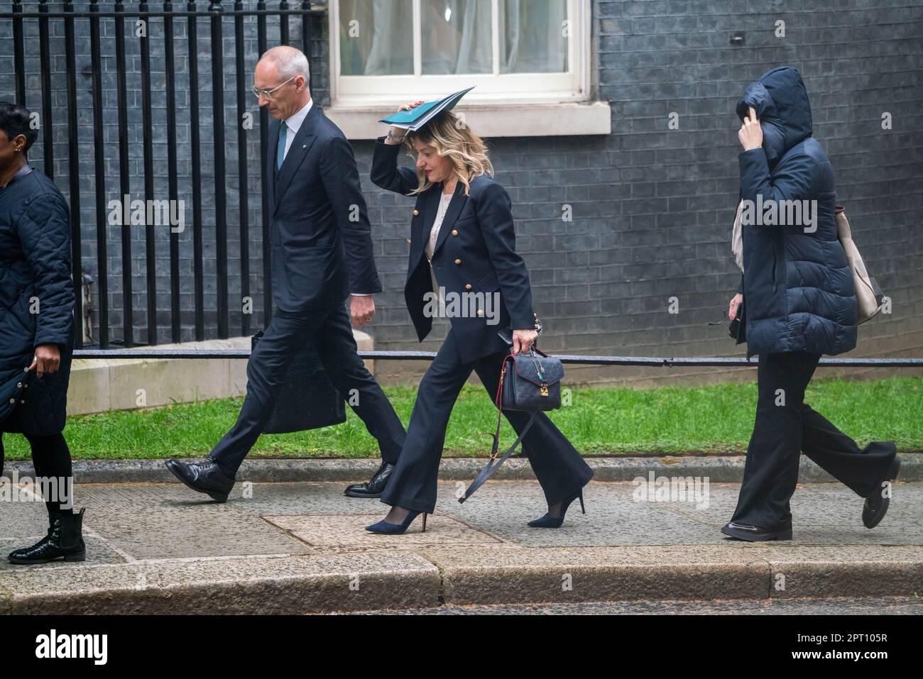 London UK. 27 April 2023. Italian delegation arrive at Downing street