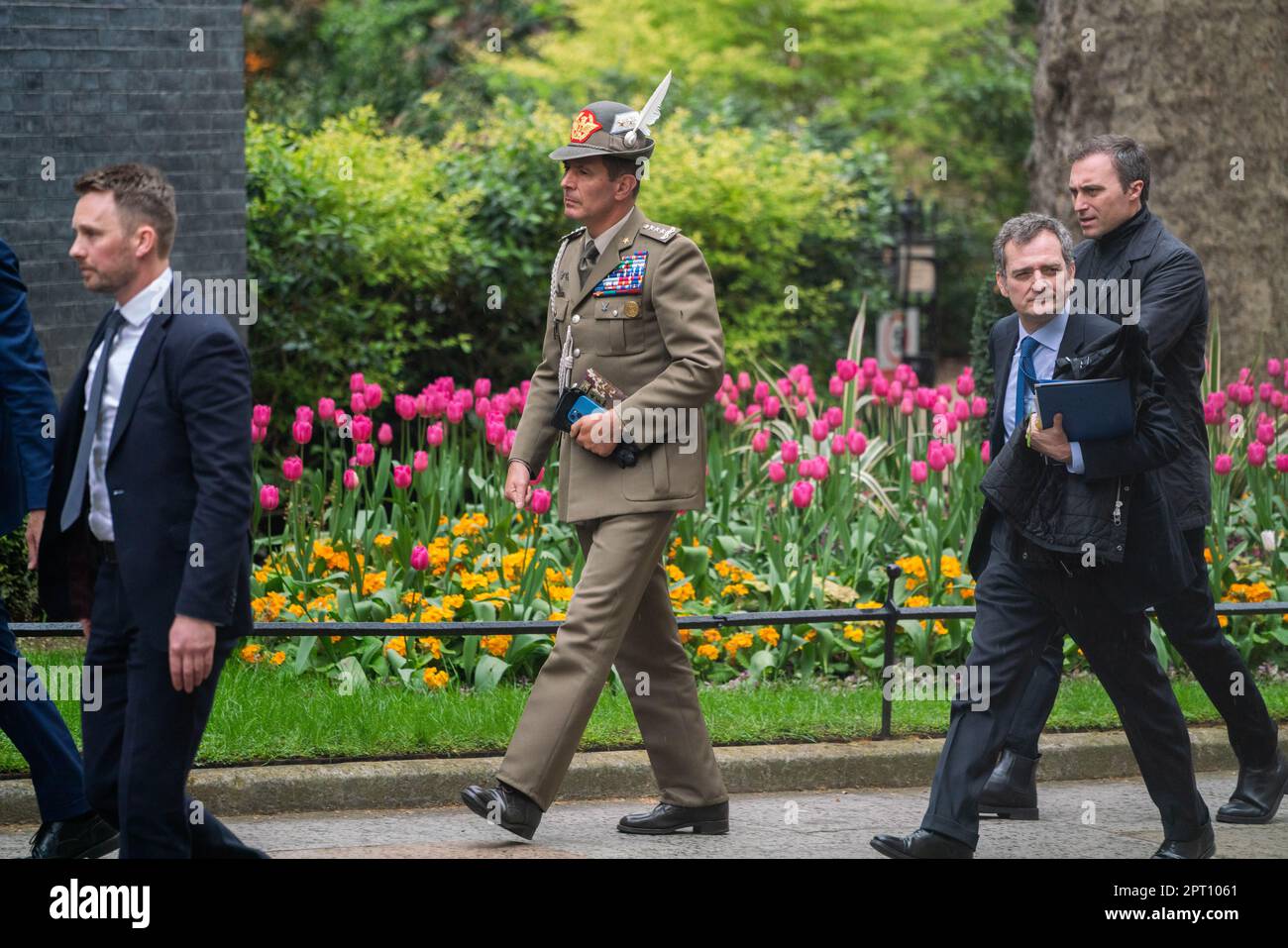 London UK. 27 April 2023. Italian delegation arrive at Downing street
