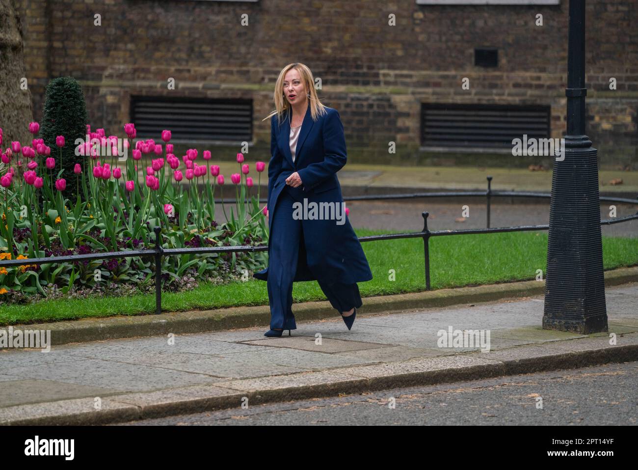 London UK. 27 April 2023. Italy Prime Minister Meloni arrives