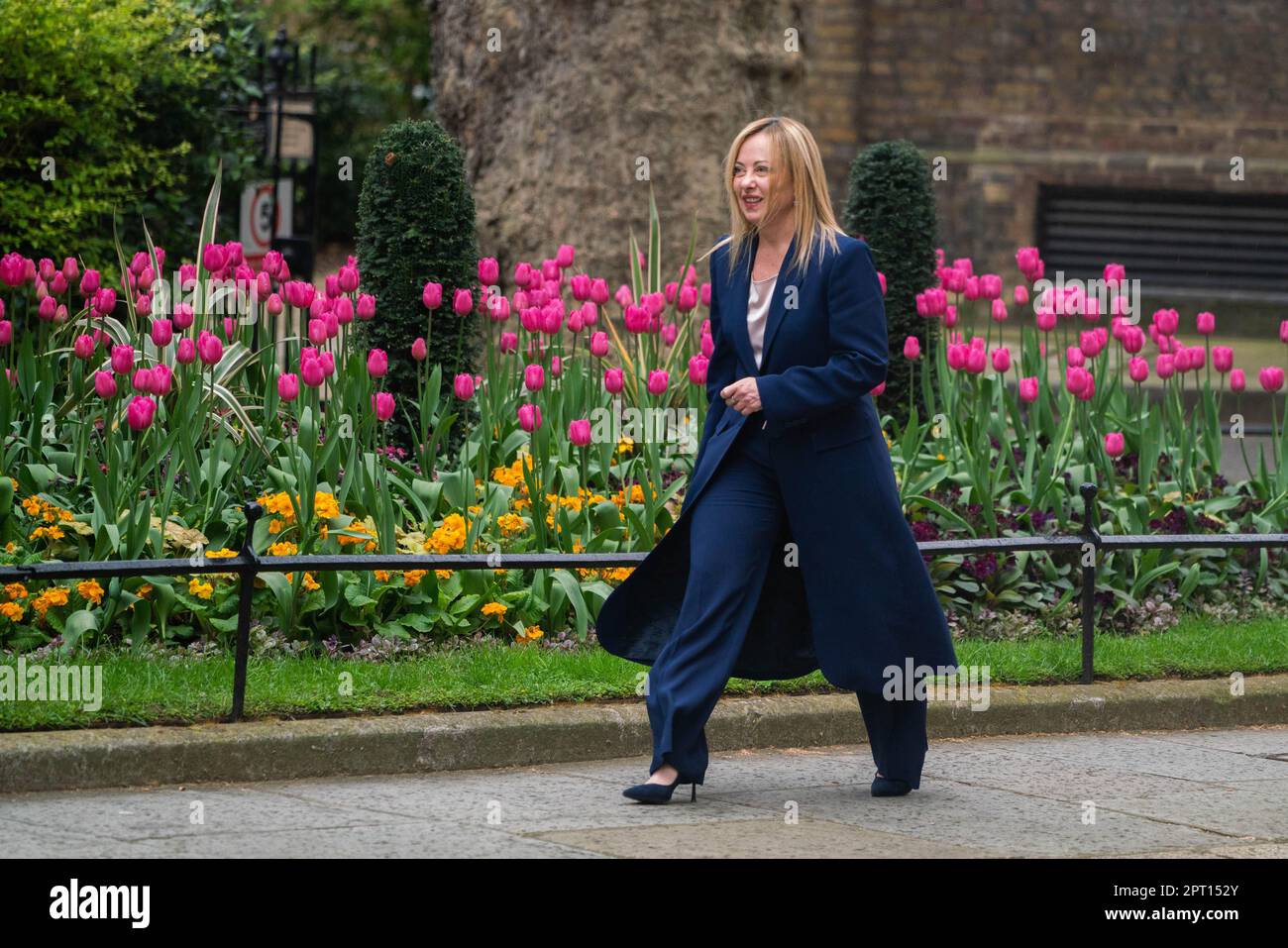 London UK. 27 April 2023. Italy Prime Minister Meloni arrives