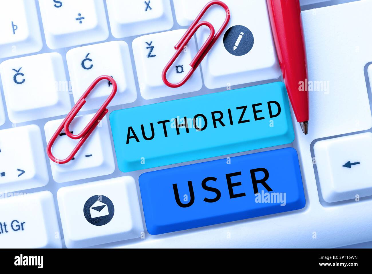Text showing inspiration Authorized User, Word Written on person ...