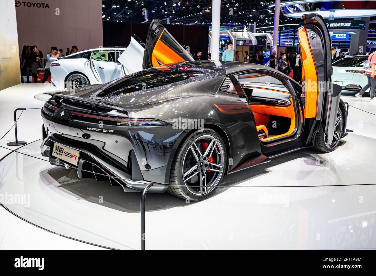 Aion Hyper SSR electric sports car from GAC on display at the 2023