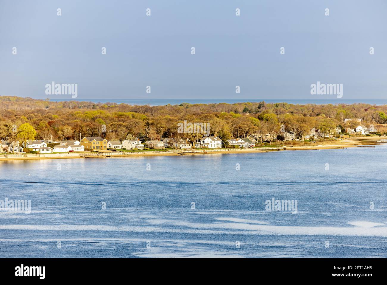 landscape of waterfront homes in Greenport, NY Stock Photo Alamy