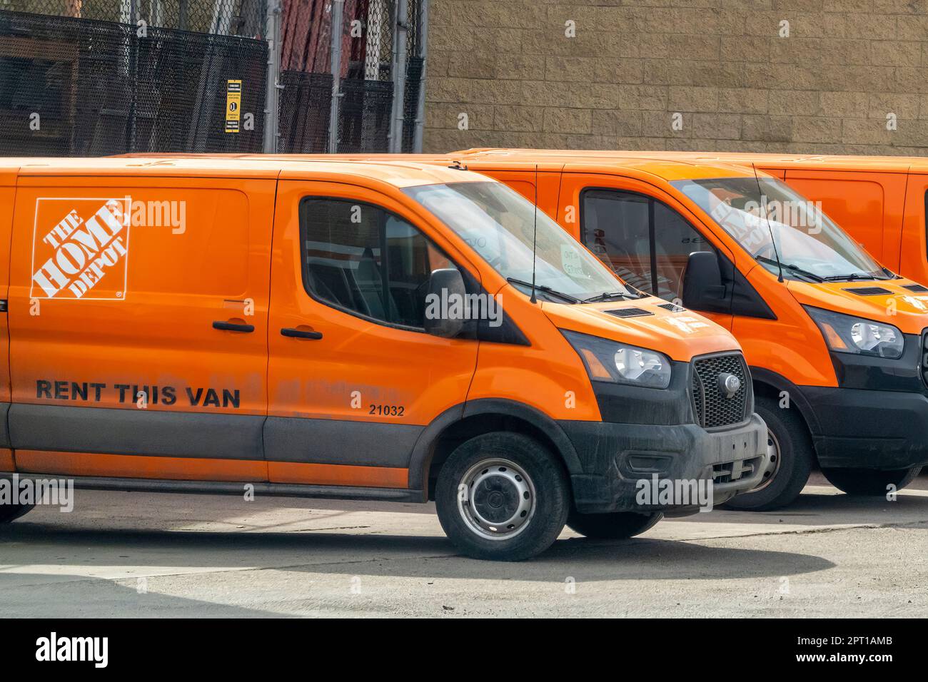 Calgary, Alberta, Canada. Apr 26, 2023. The Home Depot Vans for rent Stock Photo Alamy