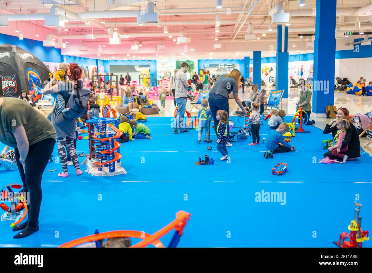 Prague, Czech Republic April 27, 2023 Children playing in children's