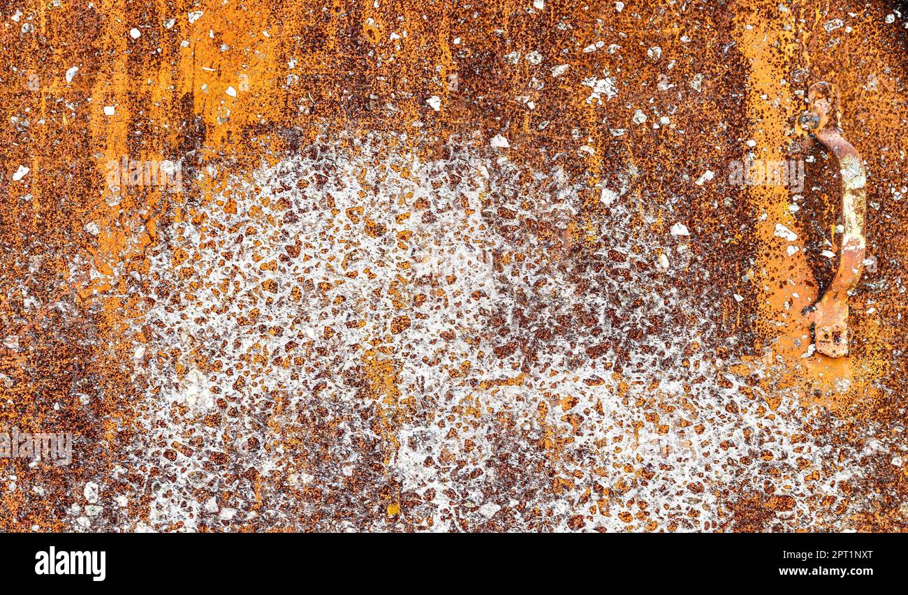 Detailed close up surface of rusty metal and stone with lots of ...
