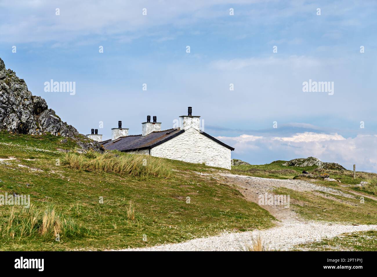 Abandonded pilots cottage's on Llanddwyn Island Newborough beach