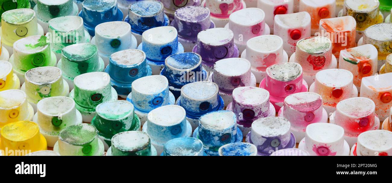 A pattern from a many nozzles from a paint sprayer for drawing graffiti ...