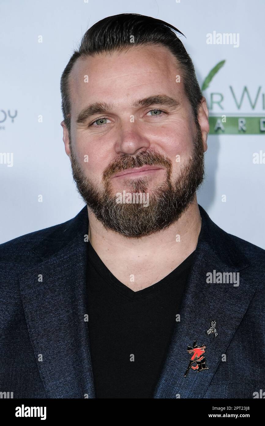 Joel Crawford photographed attending The 17th Oscar Wilde Awards at Bad